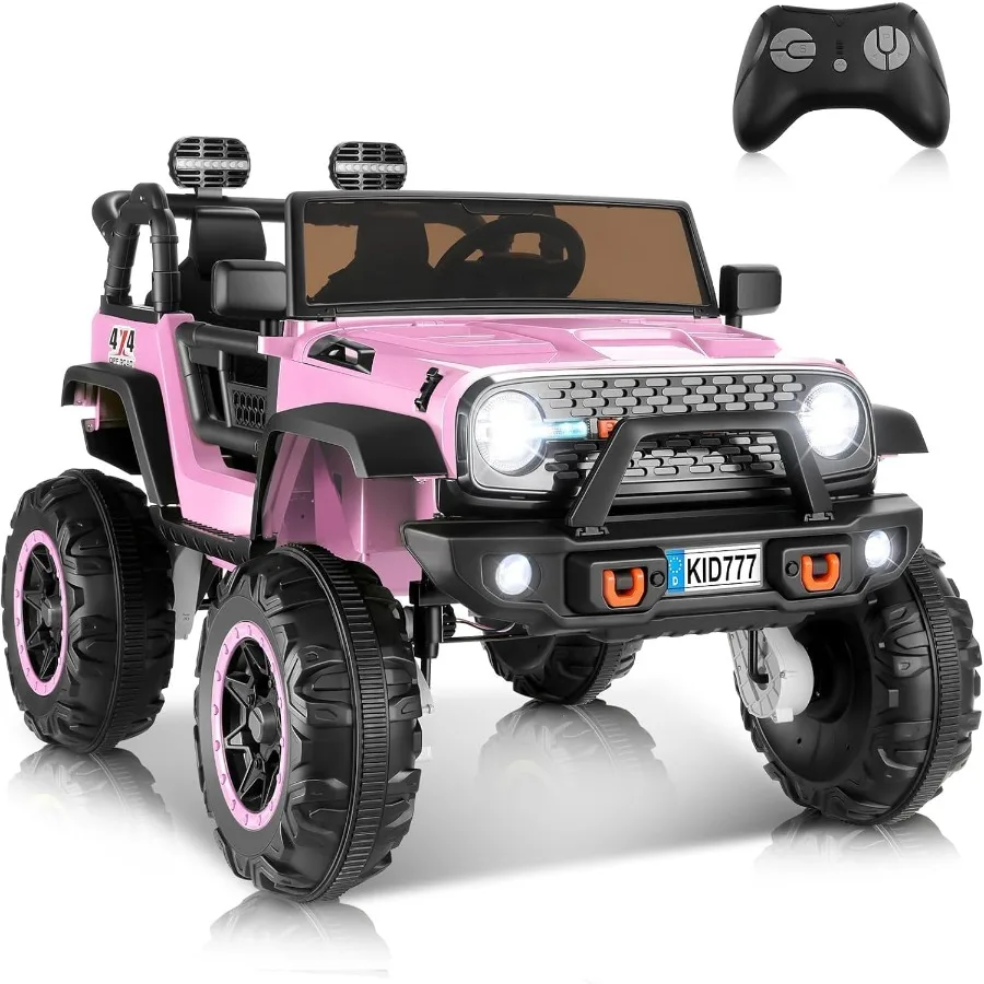 24V 4WD/2WD Electric Kids Car with 4x4 Powerful Engine, Remote Control, Spring Suspension, Music, 2 Seater Electric Kids Ride on
