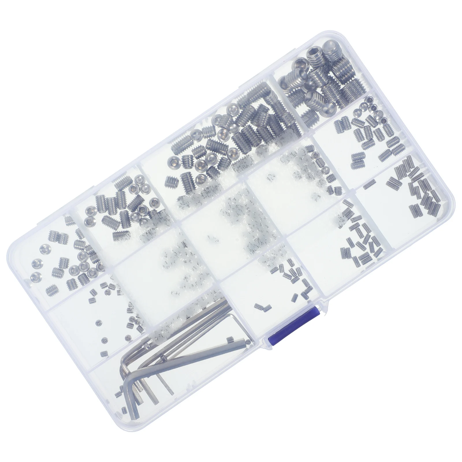 Kit d'assortiment de vis sans tête à douille hexagonale métrique en acier inoxydable 304, vis sans tête pour accessoires de salle de bains, poignées de porte de rangement, 1 jeu