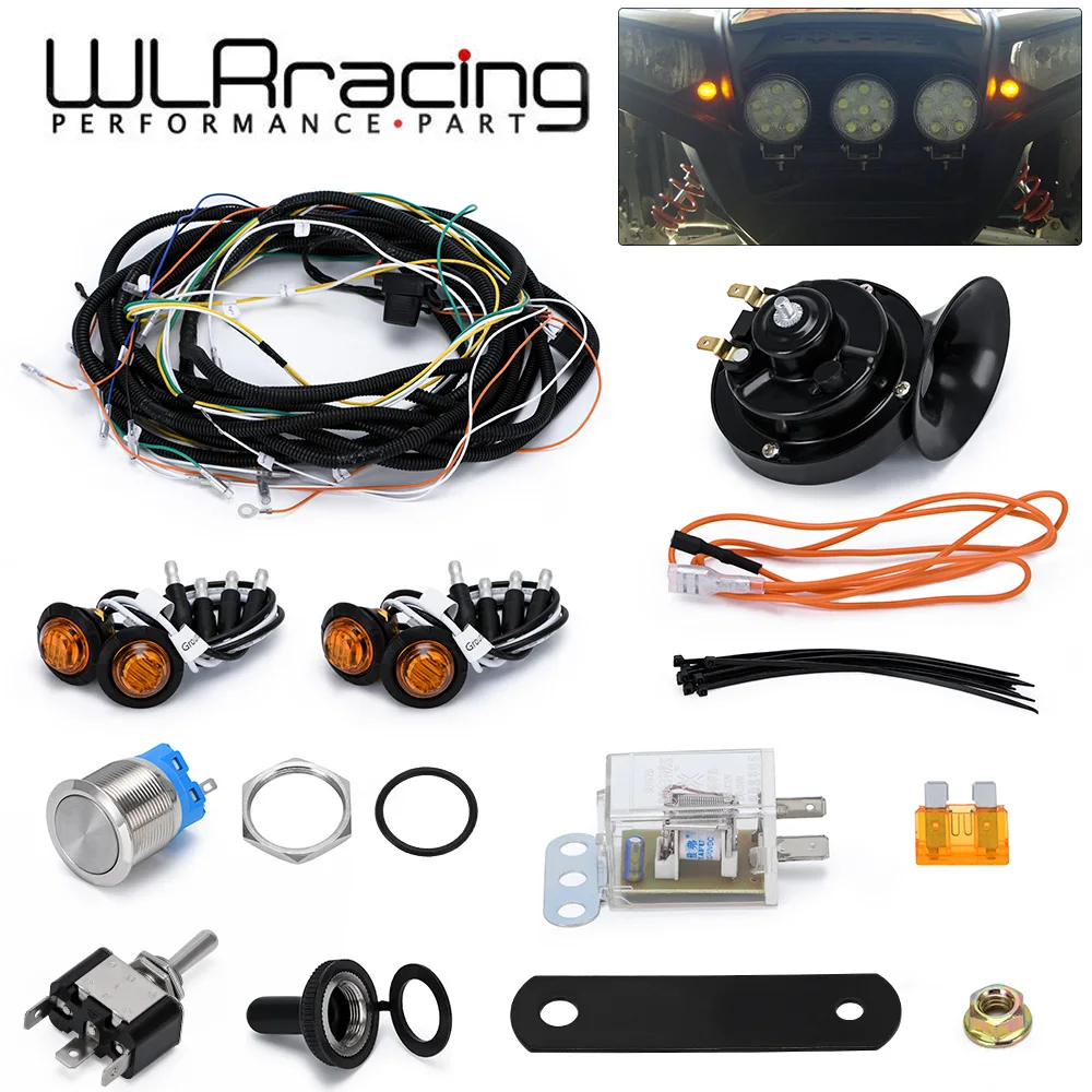 

Universal Motorcycle Turn Signal Kit with Wire Harness Motorbike Turn Signal Light & Horn Kit for UTV/ATV/RZR Can-Am Kawasaki