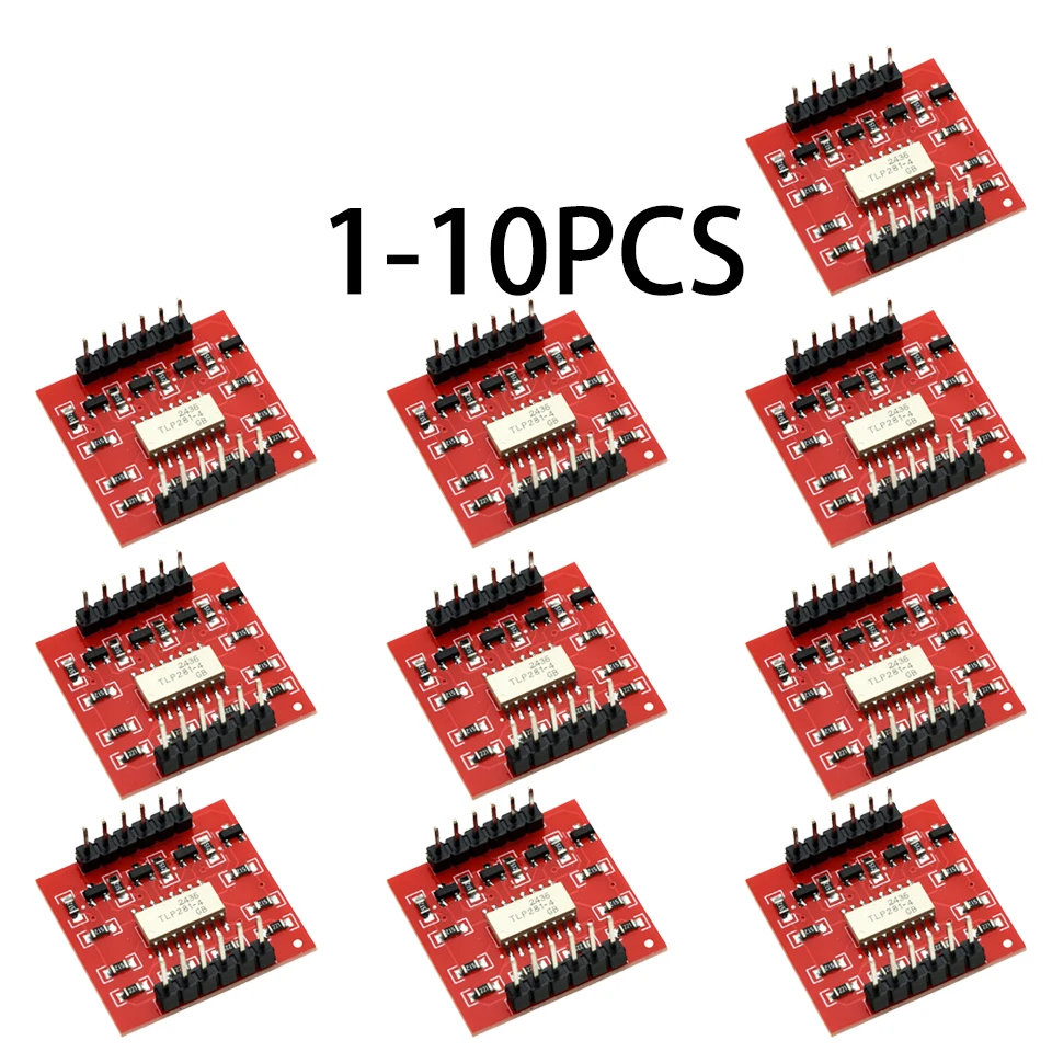 1-10PCS TLP281 4 canaux Opto-isolateur IC Module Pour Arduino Carte D'extension Haut Et Bas Niveau Optocoupleur Isolation 4 canaux