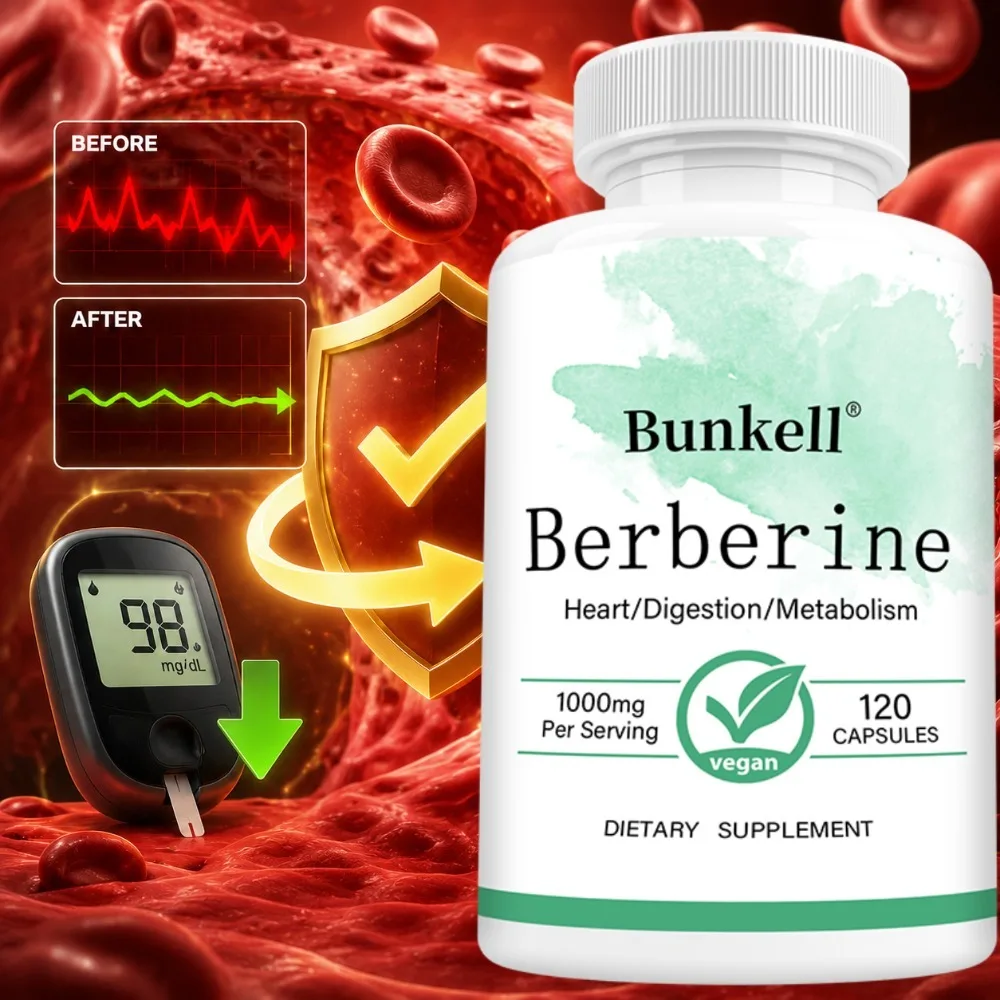 Berberine HCl Supplement 1000mg Per Serving, Glucose Support, Circulatory & Gastrointestinal Health, Gluten-Free, 120 Capsules