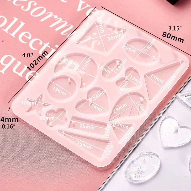 Handmade Silicone Earrings Mold Necklace Earring Pendant Resin Molds Drop Dangle Resin Earring Mold Jewelry Making Tools