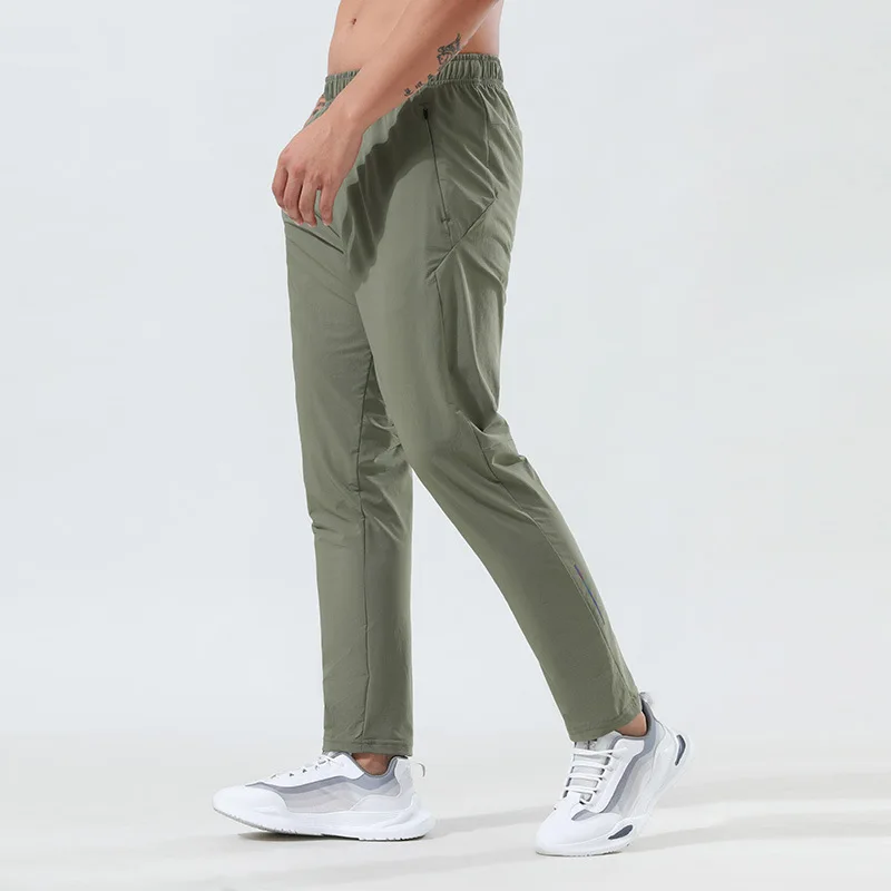 Ω Men's Slim-fit Quick-drying Sports Pants, Thin Ice Silk Outdoor Running Fitness Yoga Leisure Training Long Pants for Summer