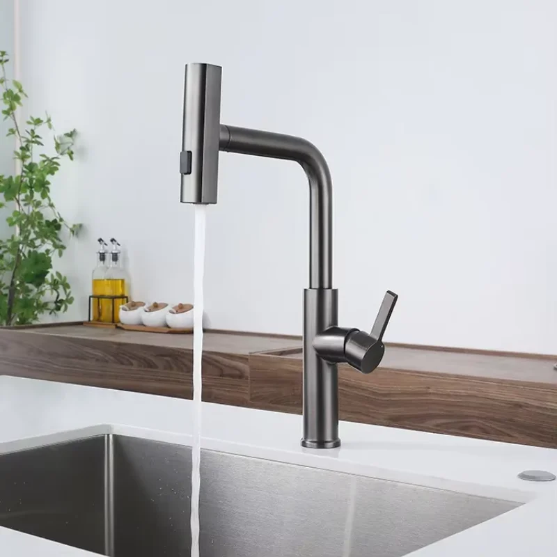 Luxury Sensor Kitchen Faucet Ceramic Gun Grey Brass Silver Smart Electric Kitchen Sink Polished Stainless Steel CLASSIC Modern