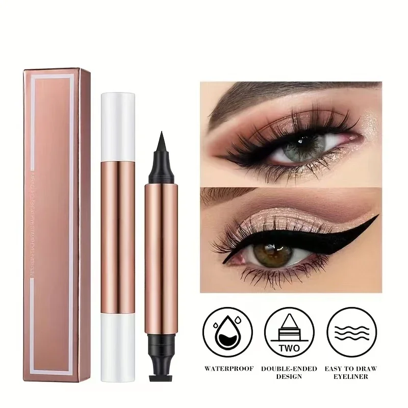 Eyeliner Stamp Black Liquid Eyeliner Pen Waterproof Fast Dry Dual Head Eye Liner Pencil Make-up for Women Cosmetics Tool