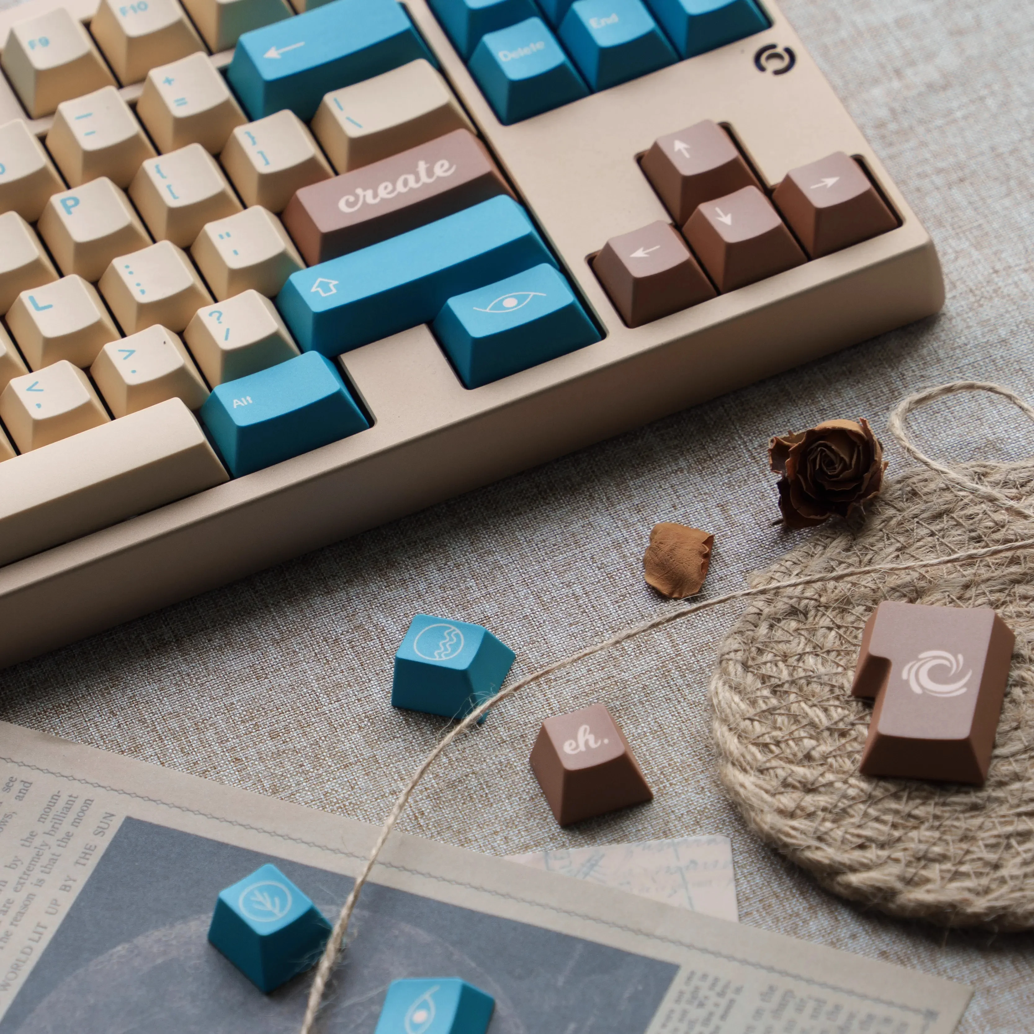 Perfil de cereza de teclas PBT con tema Earth Tones para teclado mecánico