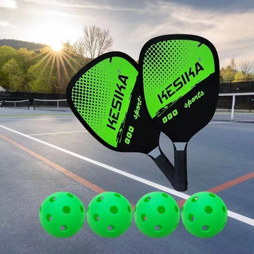 2 Rackets & 4 Pickleballs Balls Pickleball Rackets Set Pickleball Paddle Set Pickle-Ball Racquet with Balls Sports Accessory view 2