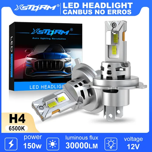 XSTORM H4 luz LED Canbus 30000LM 150W faro LED para coche 6500K bombillas de luz alta y baja de alta potencia con faro de ventilador