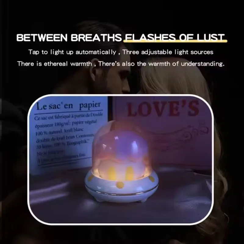 ضوء ومدلك متعدد الوظائف - شكل فطر، قاعدة شفط، 10 أوضاع اهتزاز، قابلة لإعادة الشحن عبر USB للديكور المنزلي #2