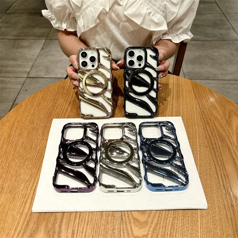 

Fashion Magnetic For Magsafe Hollow Heat Dissipation Phone Case For iPhone 12 13 14 15 16 Pro Max Plus Shockproof Protect Cover
