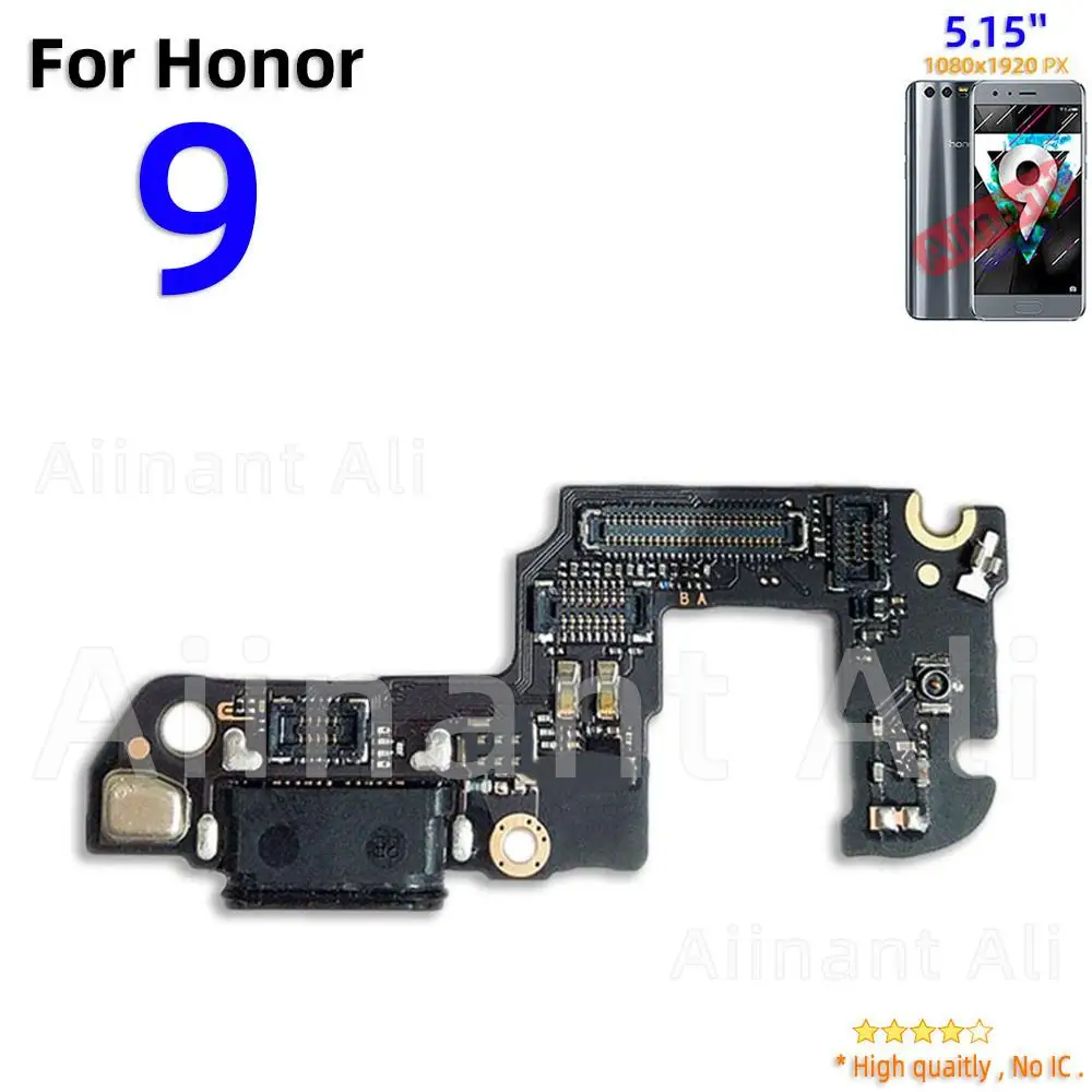 AiinAnt Dock USB Charger Mic Board Connector Charging Port Flex Cable For Huawei Honor 9 9A 9C 9N 9i 9s 9X Lite Pro Phone Parts