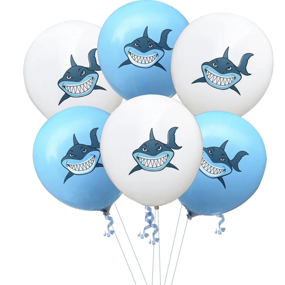 

10 Pcs Printed Balloons Wedding Cartoon Birthday Party Dinosaur for Shark Pattern