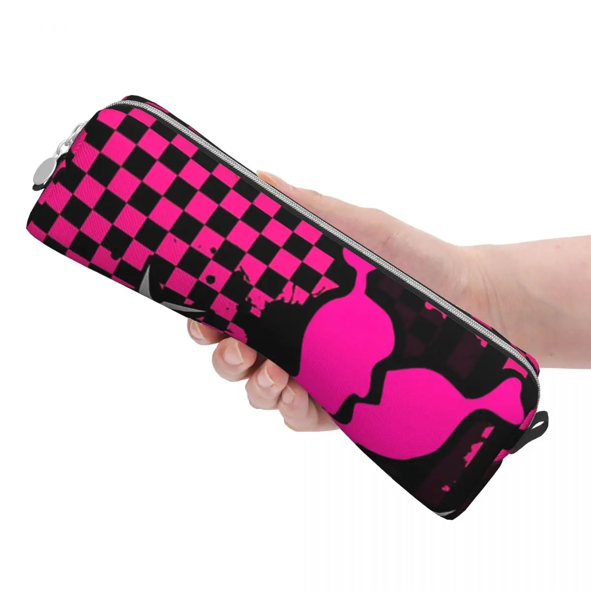 Punky Pink Emo Pencil Cases Large Capacity Pen Bags Pen Box For Boys Girls Students Stationery Pencil Pouch Cosmetic bag - view 4