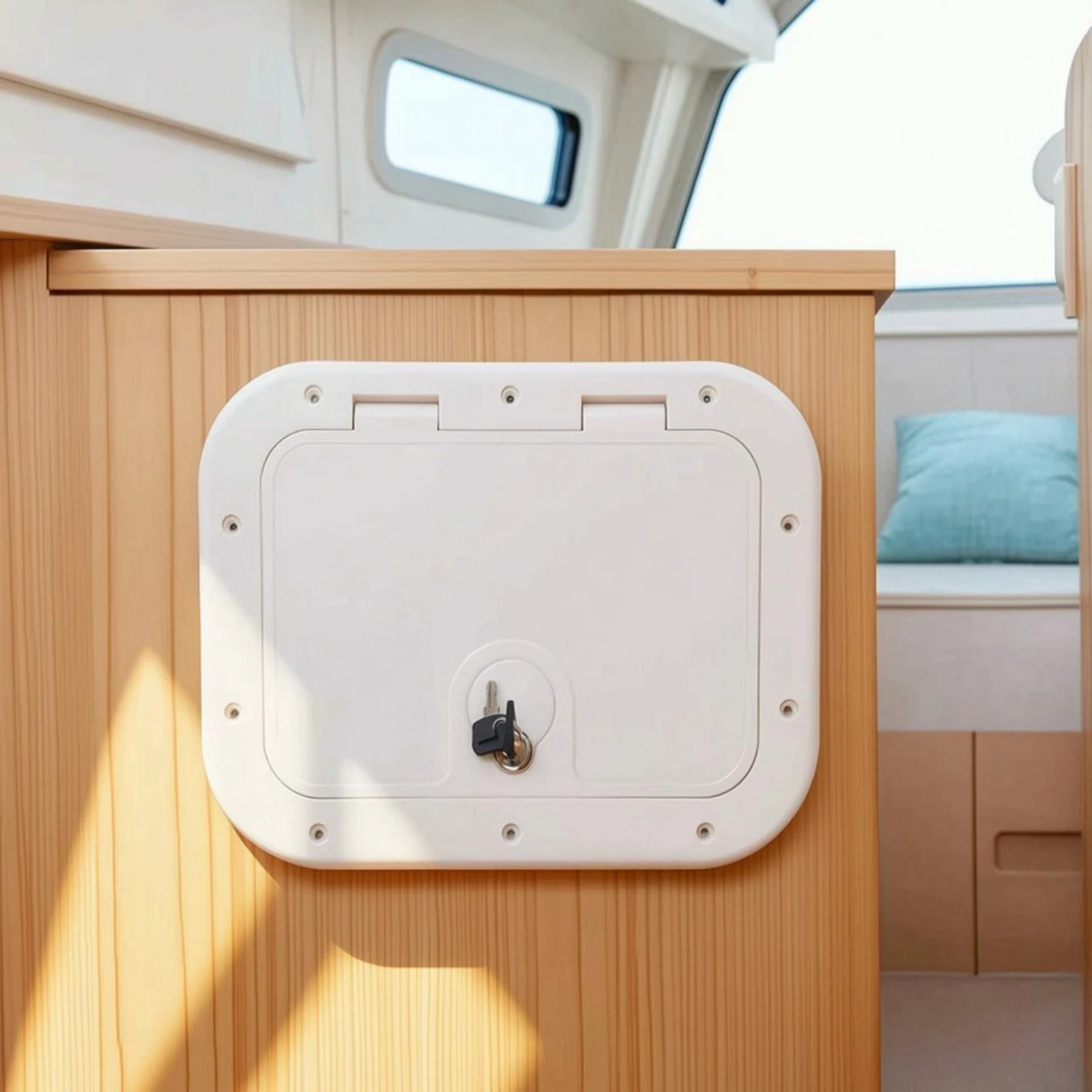 Marine Inspection Hatch Easy Open Inspection Hatch with Hinged Lid Long-Lasting Slim-Profile for Yacht Builders, Boats, Yachts view 4