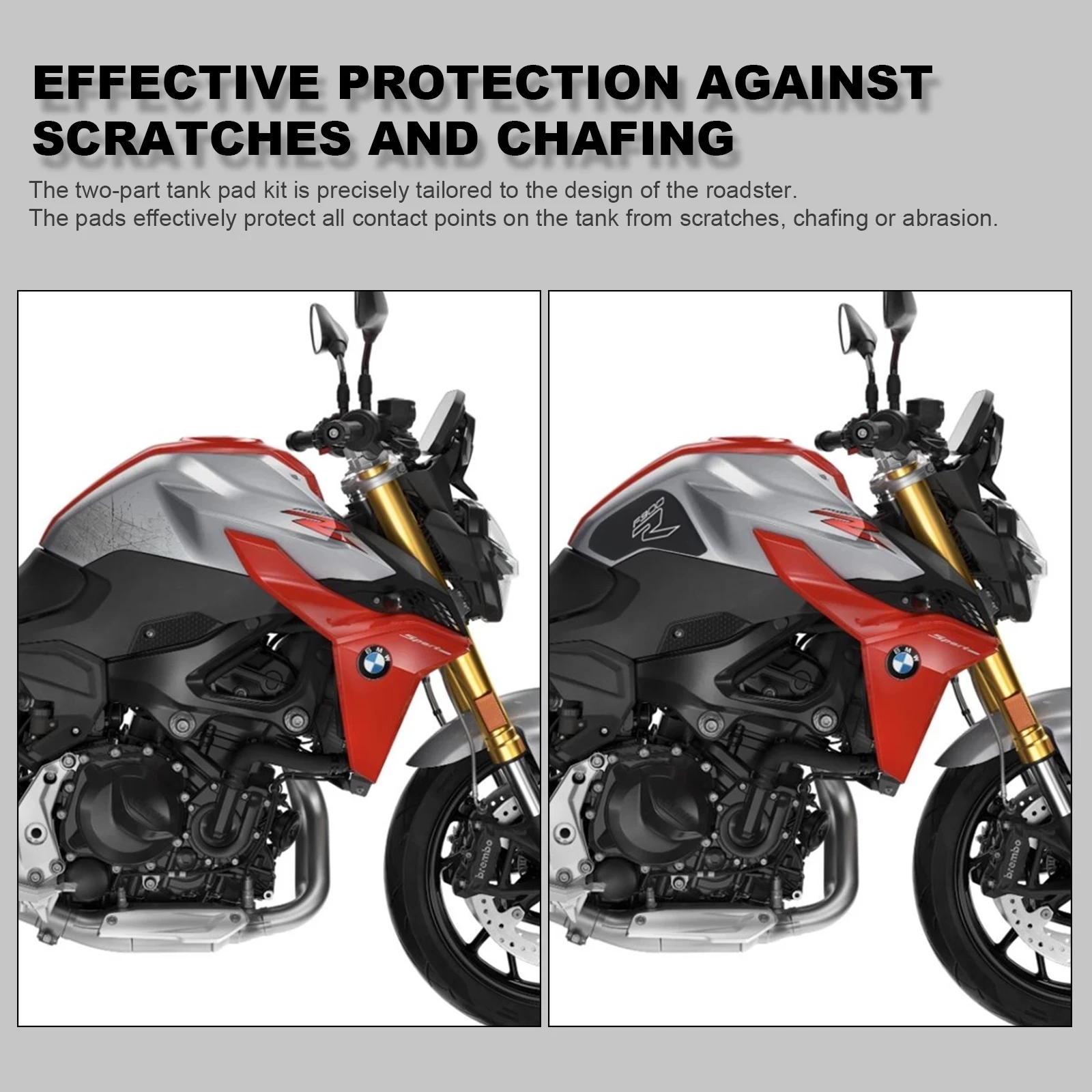 MTKRACING Fuel tank sticker For BMW F900R 2020-2024 F900XR Motorcycle Anti Slip Sticker Tank Traction Pad Side Knee Protector