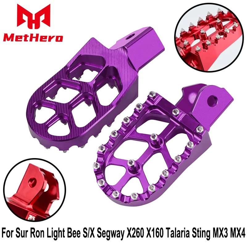 

For Sur Ron Light Bee S/X Segway X260 X160 Talaria Sting MX3 MX4 Motorcycle CNC Foot Pegs FootRest Pedals For Honda CRF125F 250F