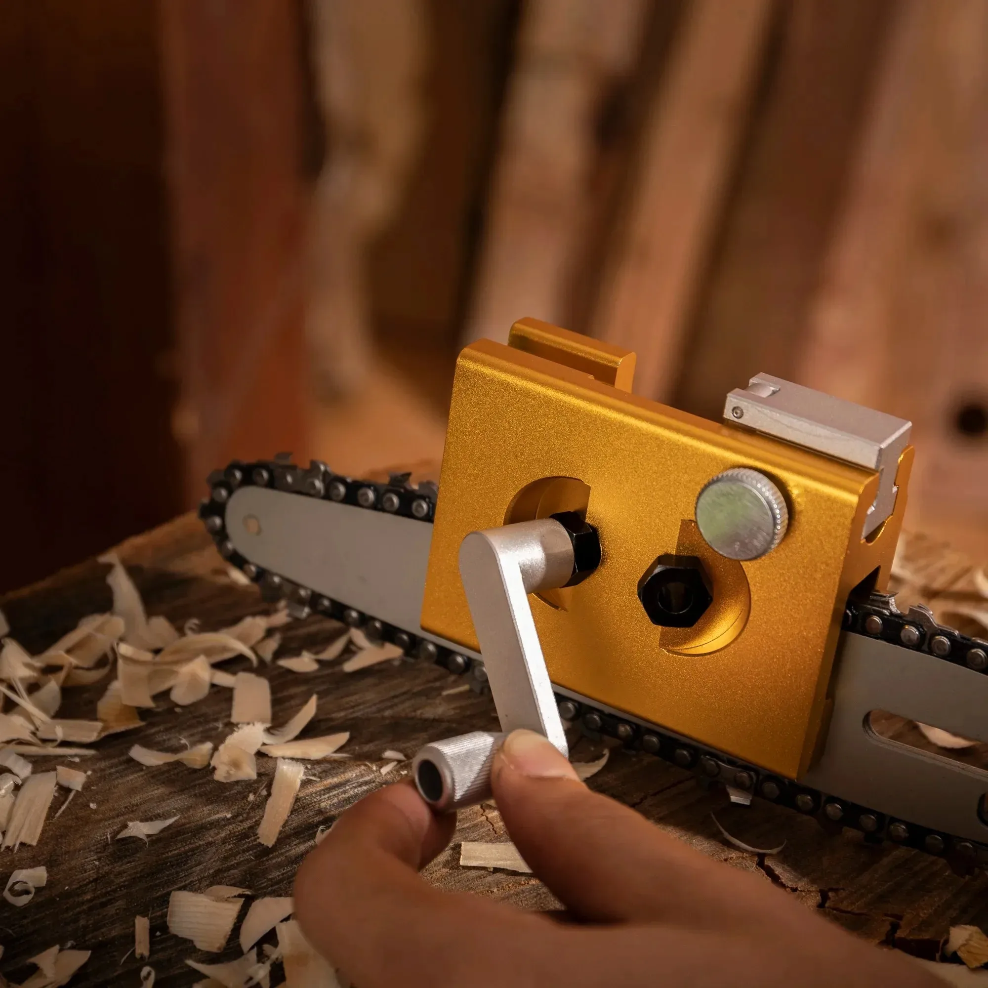 Hand Chainsaw Sharpener With 3 Grinding Heads Gasoline Chainsaw Fix Chain Sharpening Machine Repair Tool For Electric Saws Chain