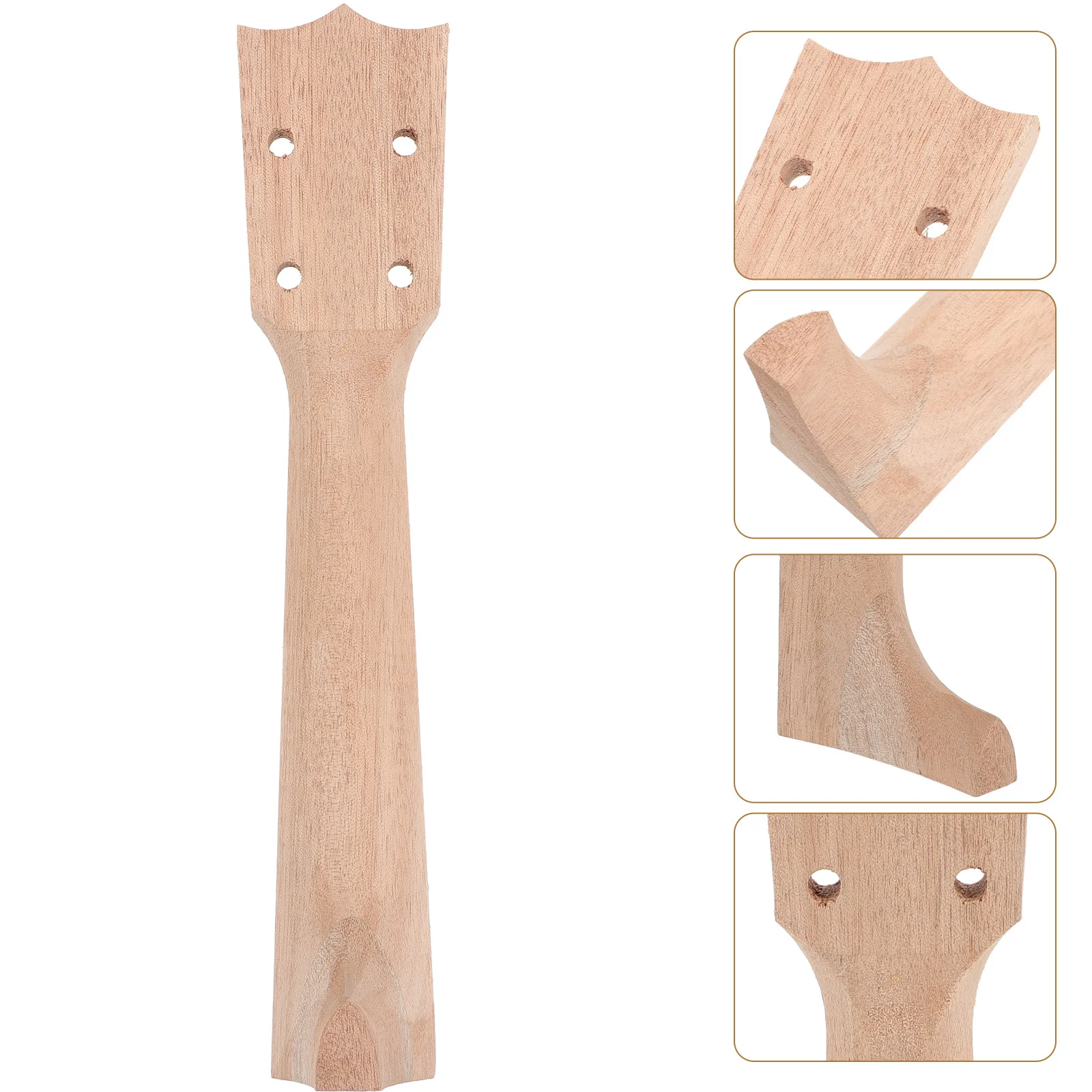 

Wooden Ukulele Neck Diy Concert Size Handcraft Kit Natural Wood Musical Instrument Accessory Blank For Kids Adults