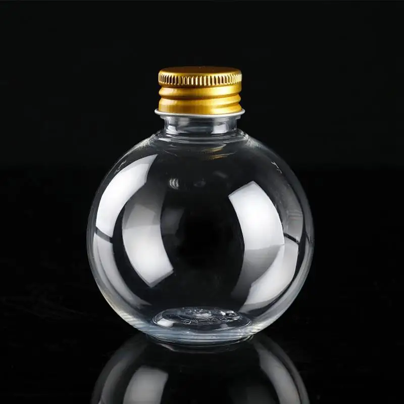 20pcs Plastic Bulb Drinks Cup 150ml Empty PET Clear Bottles Leak Proof Bulb Shape Milk Juice Light Bulb Water Bottle