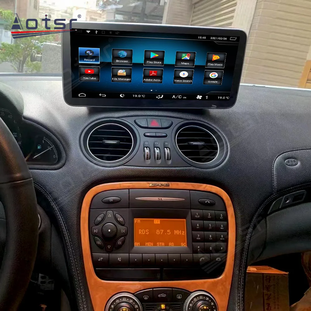 10.25 'أندرويد 13 شاشة تعمل باللمس راديو ستيريو للسيارة لمرسيدس بنز SL مشغل وسائط متعددة لاسلكي لتحديد المواقع والملاحة اكسسوارات السيارات