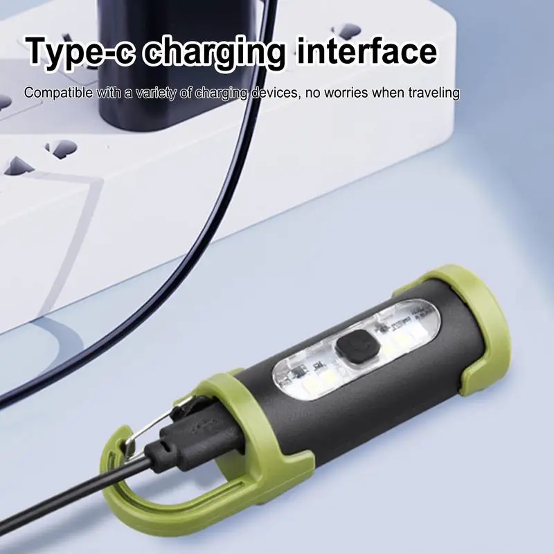 Брелок-фонарик, портативный брелок, водонепроницаемый перезаряжаемый фонарик с 4-режимным освещением для семейного кошелька, кемпинга, пешего туризма