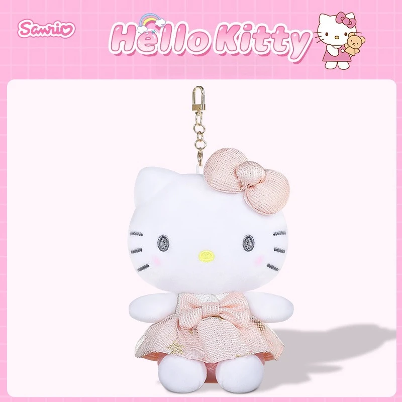 Miniso الأصلي سانريو hellokitty كاتي أفخم المفاتيح عملة المحفظة قلادة لطيف الكرتون حقيبة التخزين قلادة أفخم