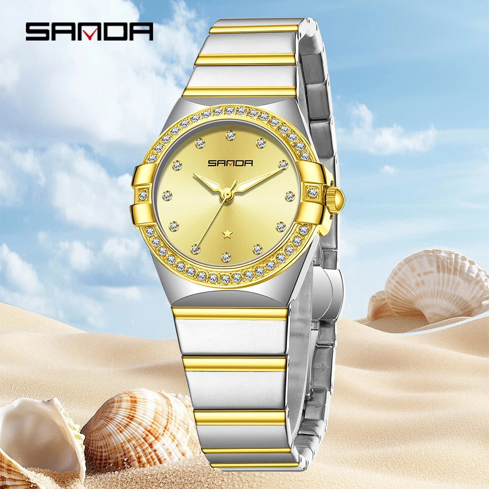 

SANDA элегантные кварцевые часы для женщин, винтажные женские наручные часы, водонепроницаемые модные деловые женские часы, reloj mujer