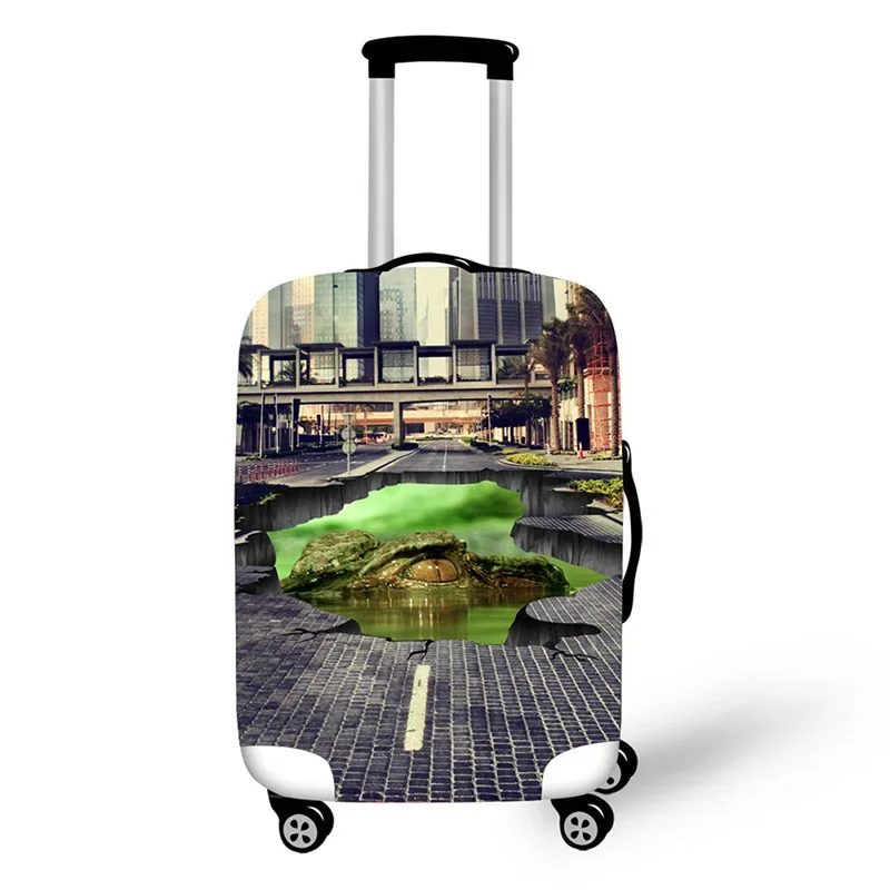 3D crocodile design travel accessories suitcase protective covers 18-30 inch elastic luggage dust cover case stretchable