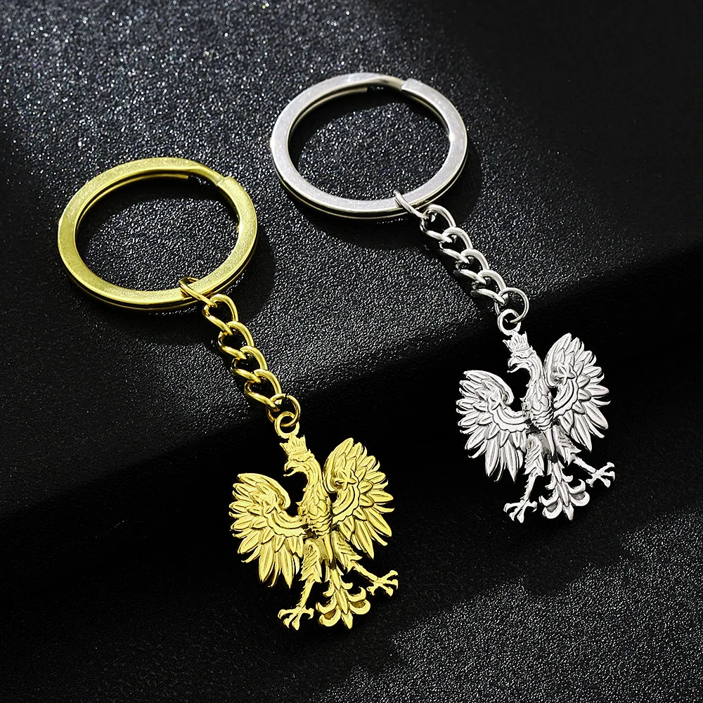 polish keychain Stainless Steel Poland Symbol Eagle Pendant Keychain Polska Poles Jewelry For Women