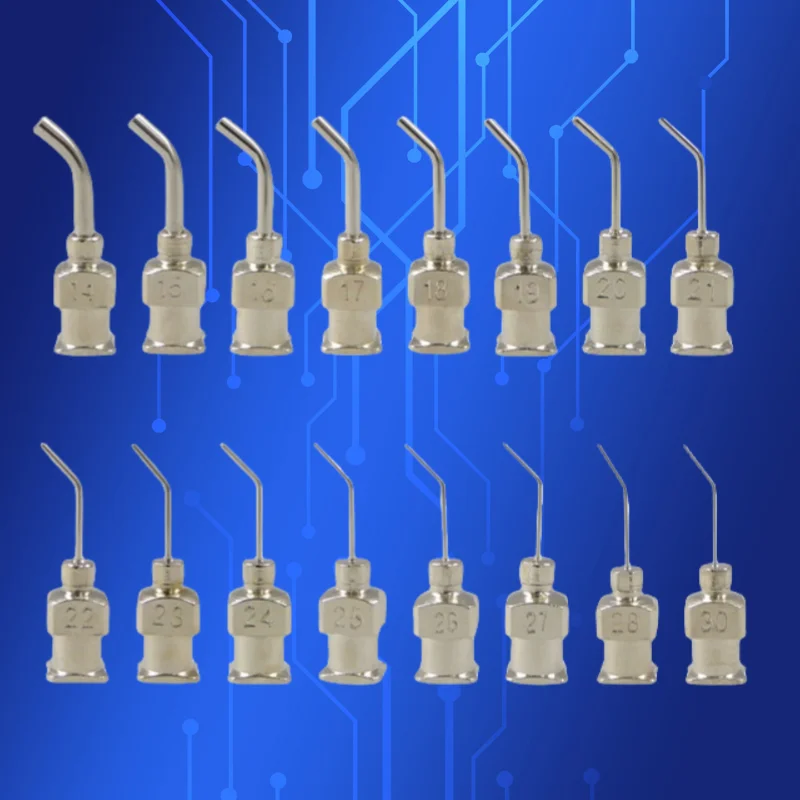 

Промышленный 45 ° Игла раздачи изогнутая 1/2" 10-30G | 12 шт., тупый наконечник из нержавеющей стали 304 для применения клей/силикон/герметизатора
