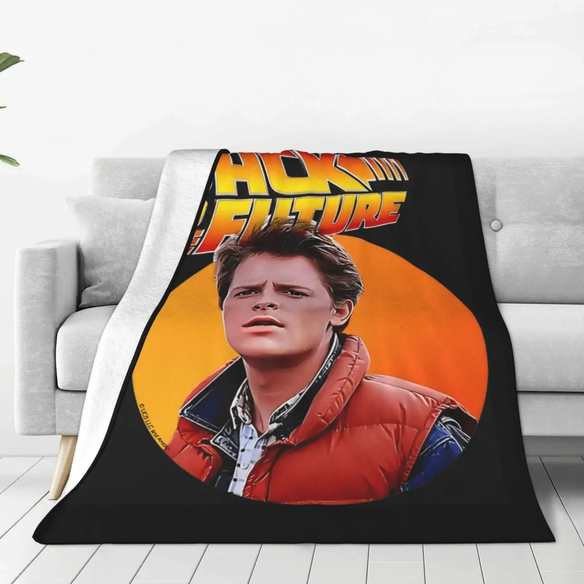 Back To The Future Flannel Blanket Super Soft Throw Blanket for Living Room Airplane Travel Funny Bedspread Sofa Bed Cover