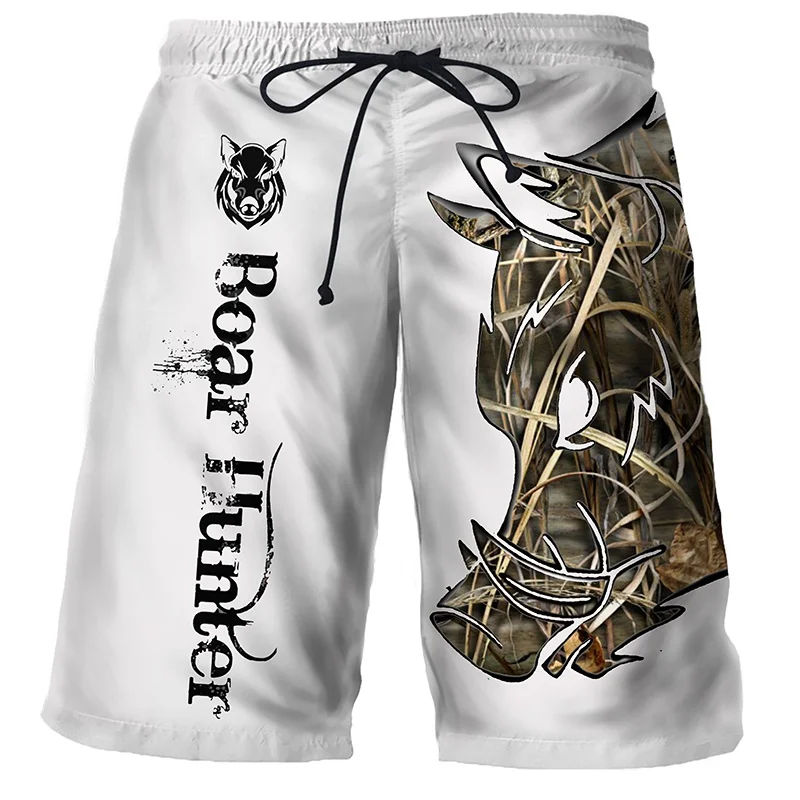 

3D Printed Tiger Lion Pig Bear Short Pants For Men Fun Animal Pattern Swim Trunks Hawaiian Casual Street Surfing Beach Shorts