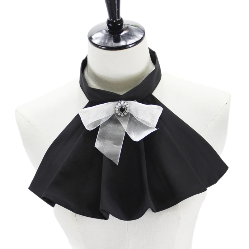 Kids Jabot Collar Detachable Ruffled Collar Victorian Fake Collar Exotic Cosplay Fake Neck Choker Performances Collar DXAA