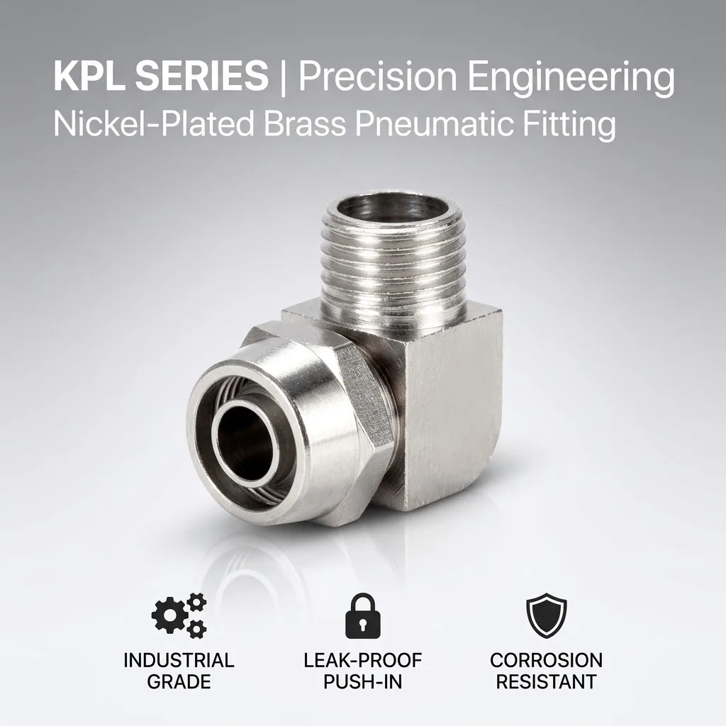 10/50/100PCS KPL Nickel-Plated Brass Pneumatic Push-in L-Type Elbow Connector Fitting M5 1/8