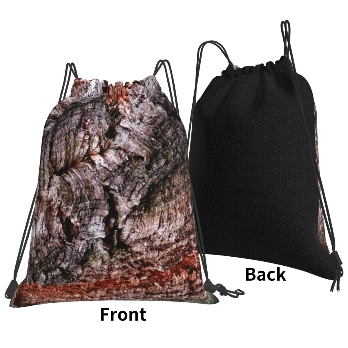 Textured Cork Tree Abstract Backpacks Multi-function Drawstring Bags Shoes Bag Book Bags for Man Woman School