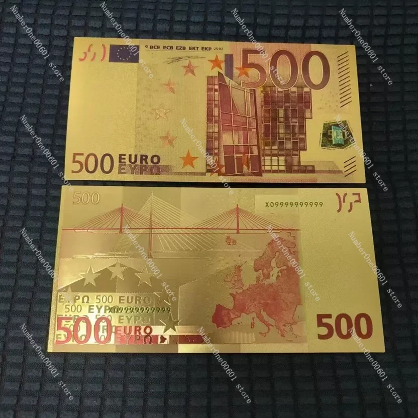 20/50/100pcs 500 EUR Gold Banknotes In 24K Gold Fake Money for Collection Gold Copy Currency Bill Money Collection