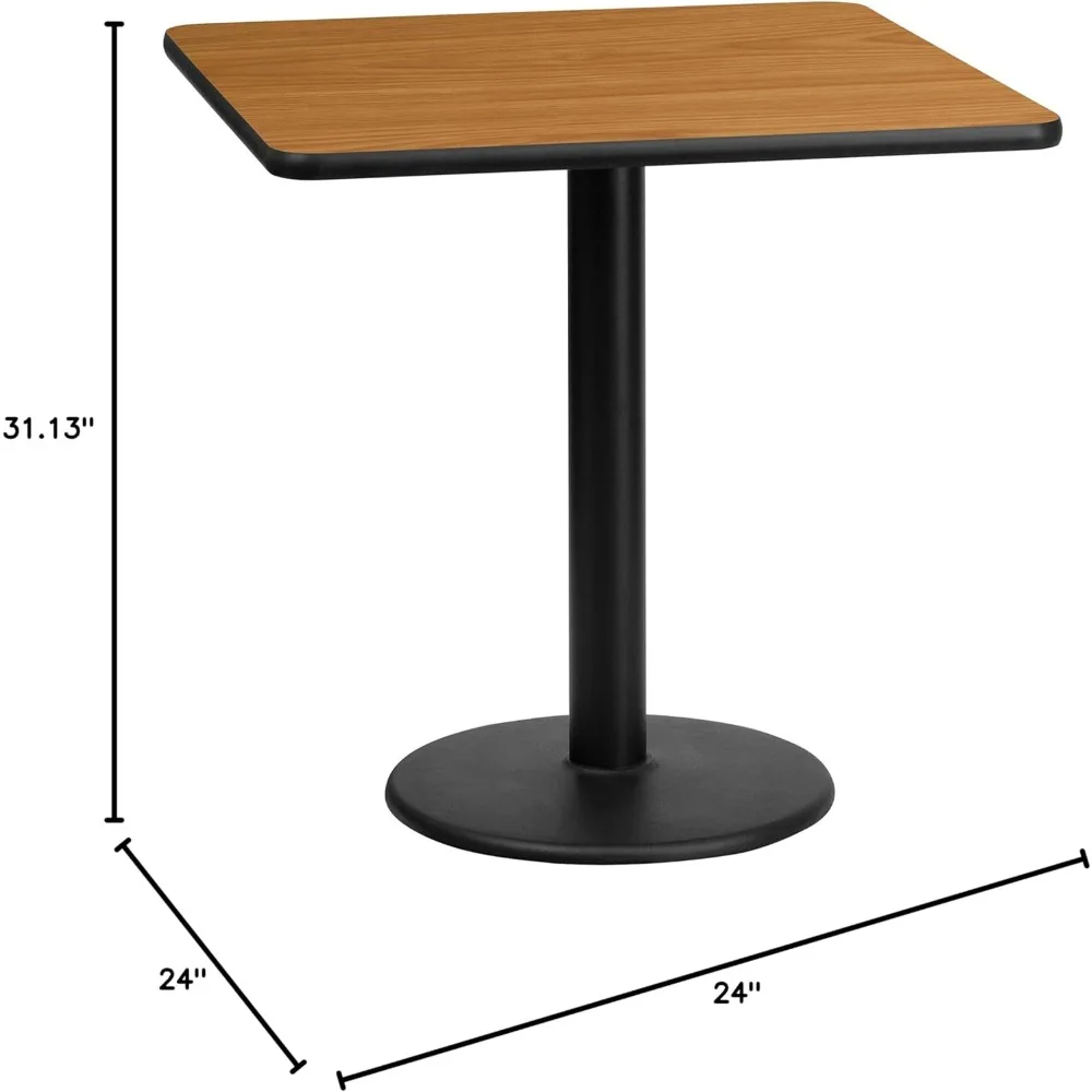 سطح طاولة مصفح طبيعي مربع مقاس 24 بوصة من جرانيس مع قاعدة ارتفاع طاولة مستديرة مقاس 18 بوصة #2