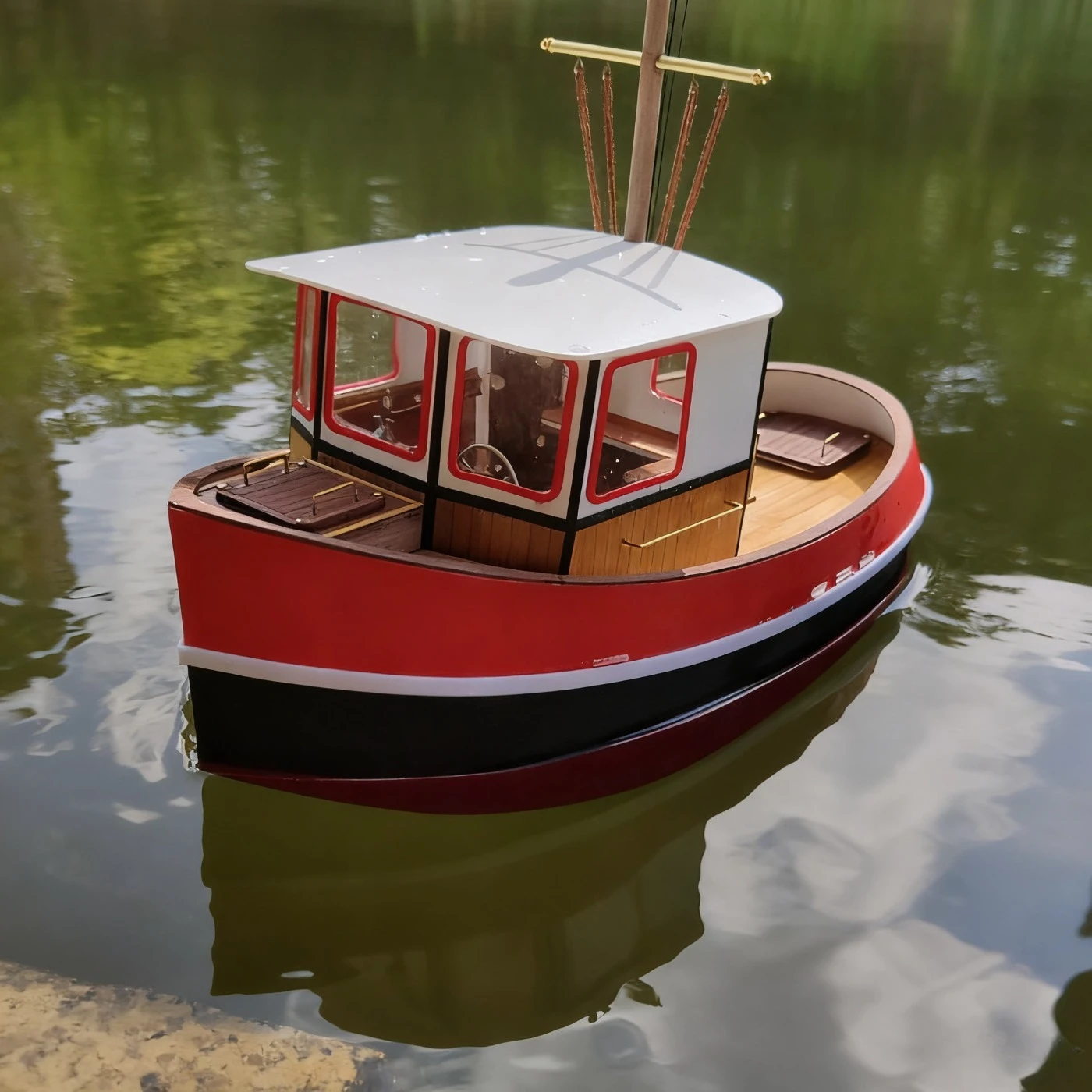 

RC корабли 30 см моделирование Q3 пульт дистанционного управления буксир бесщеточный двигатель деревянная конструкция RC Schiffe модель комплект корабль игрушка