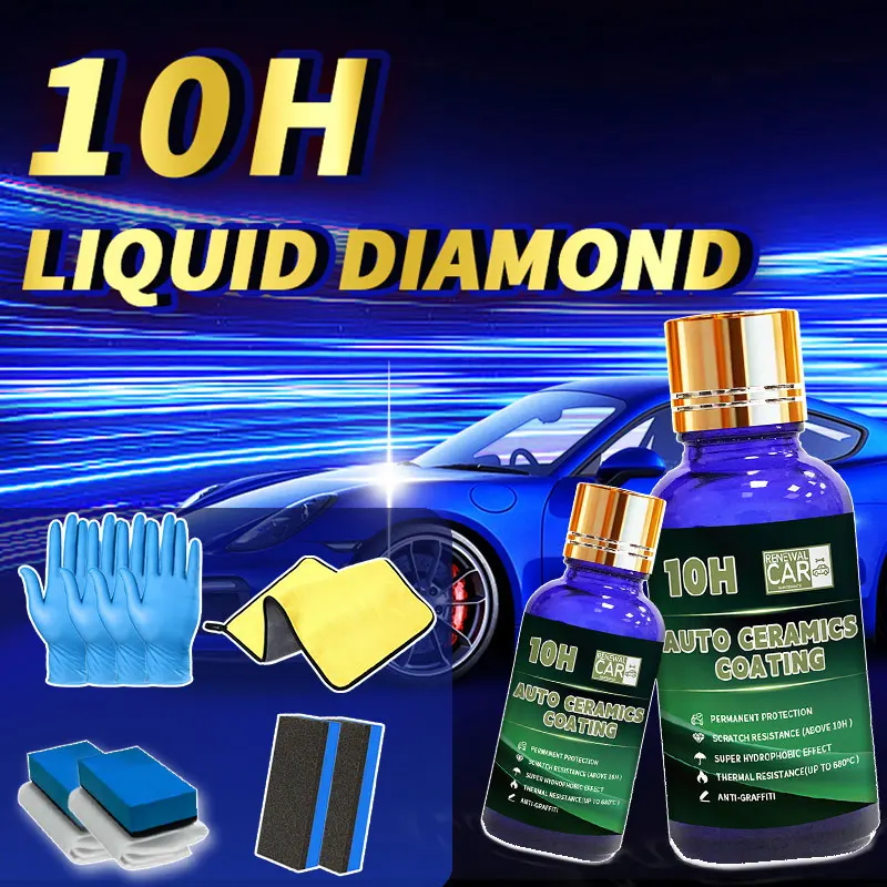 

Комплект автомобильного стеклянного покрытия - 10H жидкая керамика, автоматическая защита от царапин, супергидрофобное стеклянное покрытие