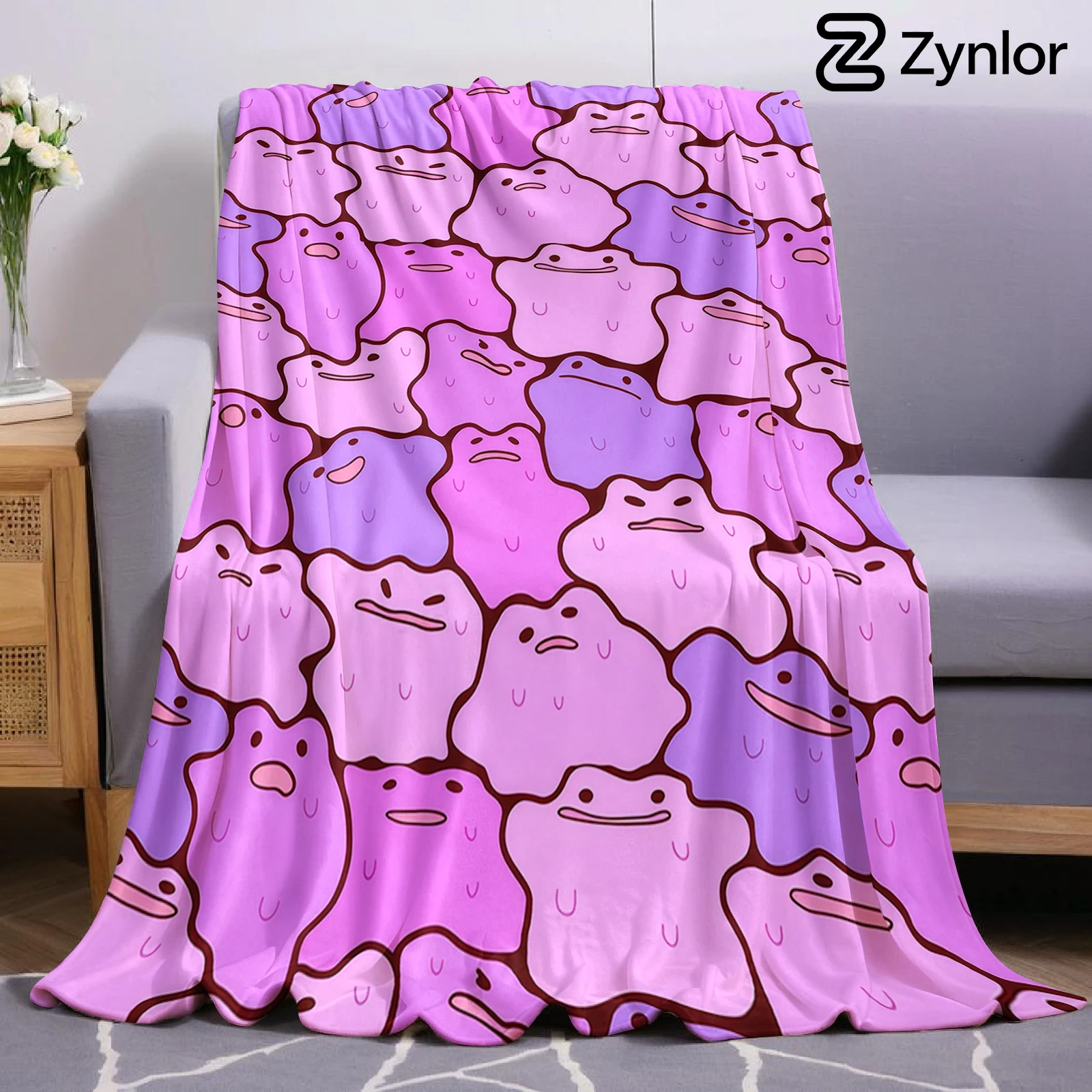 Ditto Friends Leichte Mikrofaser Weiche Weihnachts-Fleece-Decke Warme Gemütliche Decke für Bett Sofa Büro Reise Alle Jahreszeiten