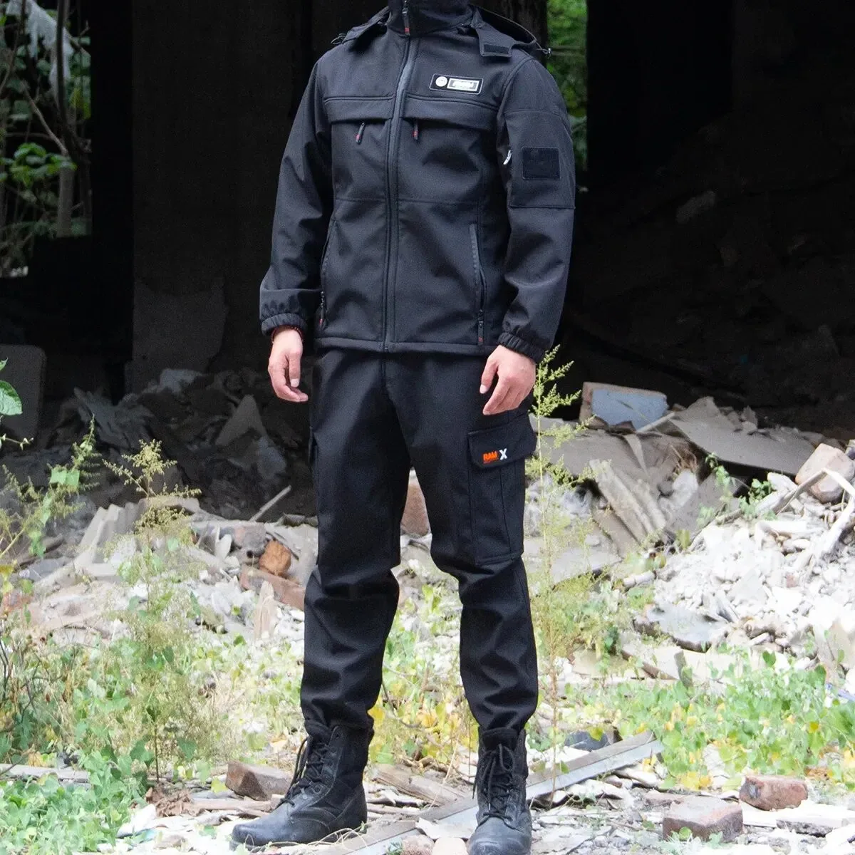 

Осень-зима 2025 года, водонепроницаемая мягкая рабочая одежда на флисовой подкладке, уличный альпинистский костюм, грязеотталкивающий комплект одежды для защиты труда