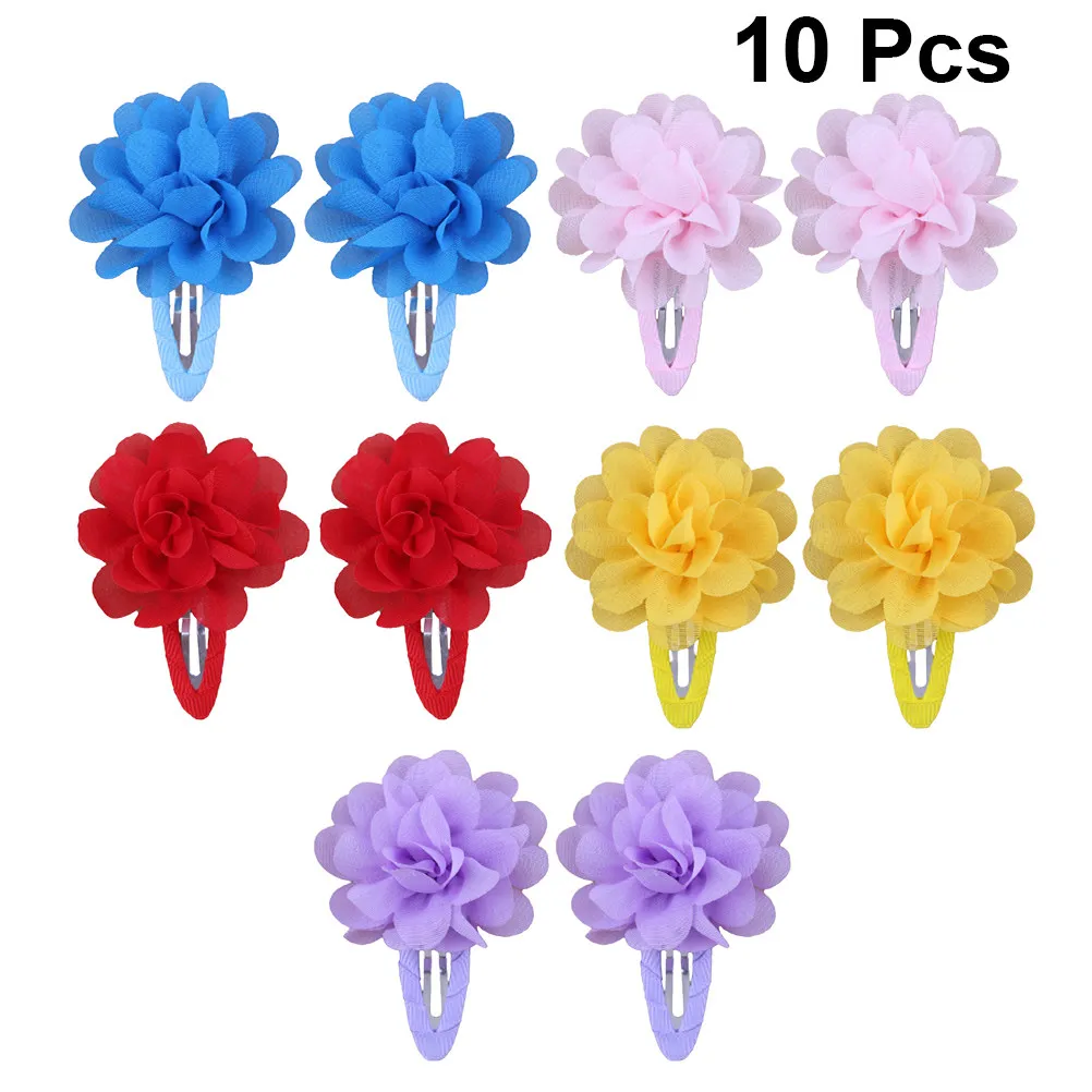 

10Pcs Mini Chiffon Flower Hairpins Luxury Lovely Bobby Pins for Wedding Party Engagement Anniversary Fashion Hair Accessories