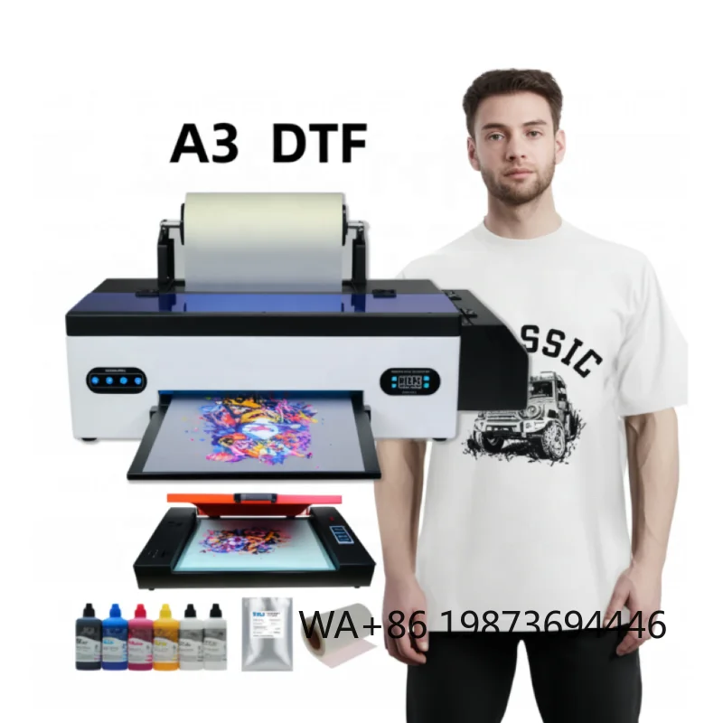 A3 White Ink DTF Printer, T-shirt Digital Heat Transfer Clothing Printing