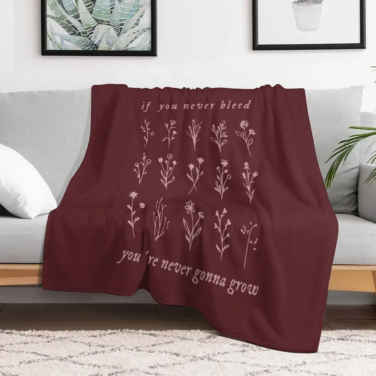 

if you never bleed you're never gonna grow Throw Blanket Soft anime Weighted For Decorative Sofa Blankets
