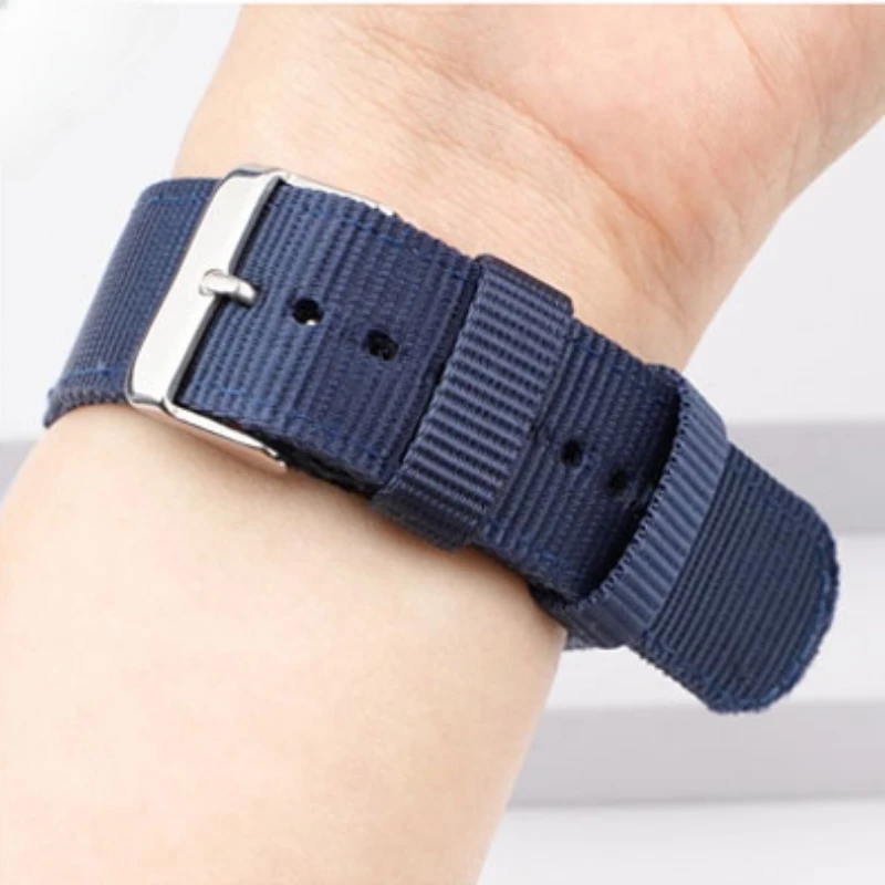 Nylon Canvas Strap Watch Band for Samsung Galaxy Watch 42mm 46mm Active2 Gear S2 S3 for Amazfit for Seiko Bracelet 18/20/22/24mm