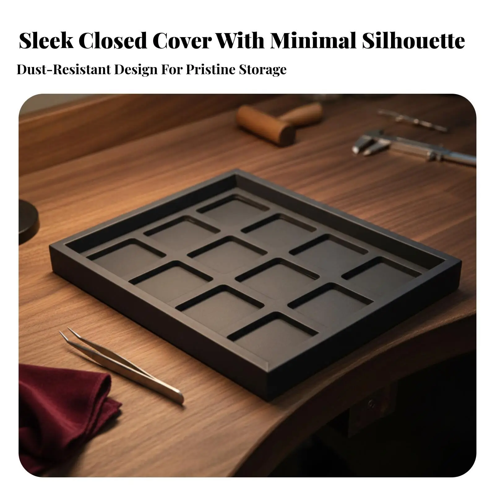 Acrylic Jewelry Display Tray Container 12 Grid Holder for Gemstone Sorting and Packaging Use