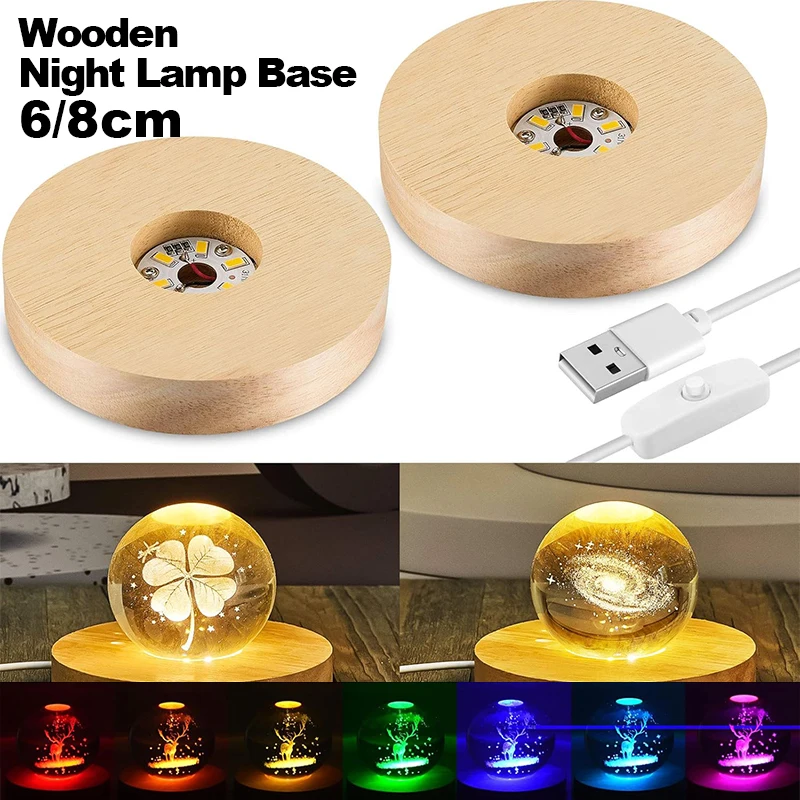 4Pcs Led Wood Displ…