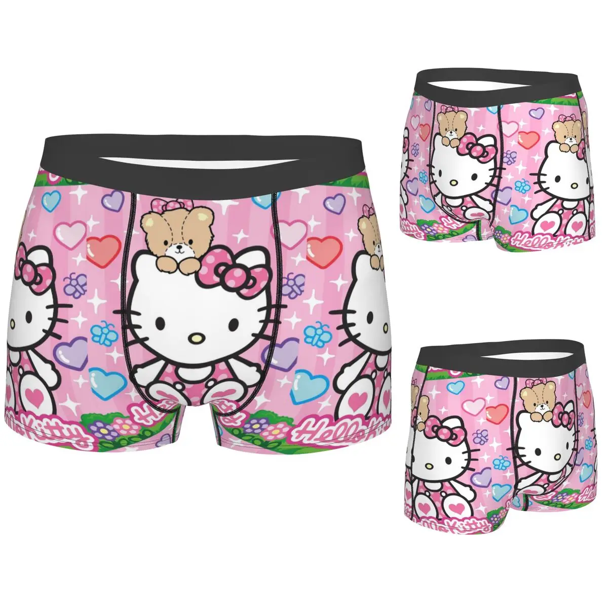 

Boxer Underpants Shorts Hello Kitty Panties Male Comfortable Underwear for Homme Man Boyfriend Gifts