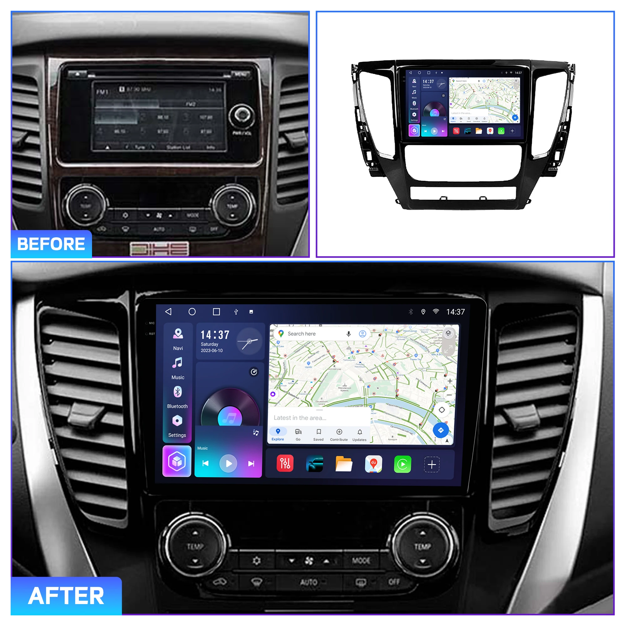 Penhui for Mitsubishi Pajero Sport 3 2016 - 2018 Android Car DVD Multimedia Player Screen Audio Video 2 Din DSP Bluetooth