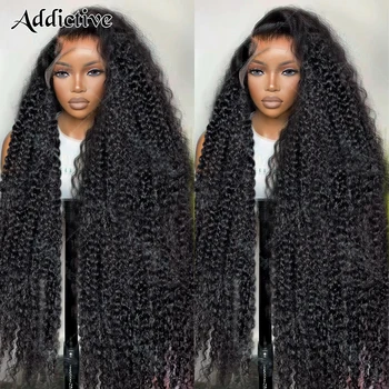 30 40 אינץ עמוק גל 13 x6 שקוף מול פאה תחרה שיער אדם עבור נשים 250% מים ברזילאי מתולתל 13 x4 פאות חזיתית תחרה חזיתית